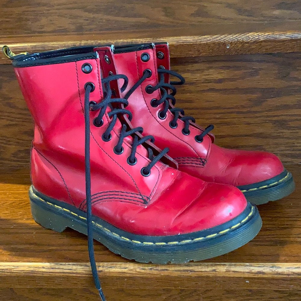Red 8 holed Dr. Martens